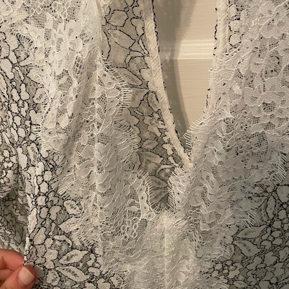 Free People White Lace Tell Tale Long Sleeve Tunic Dress S - Picture 11 of 12